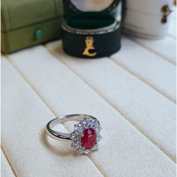 july birthstone ruby ring diamond cluster cavendish jewellers