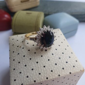 september birthstone sapphire diamond cluster ring box cavendish jewellers