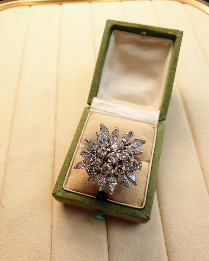 vintage white gold diamond cocktail ring cavendish antique jewellery experts york uk