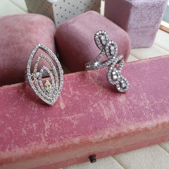 vintage diamond cocktail rings with jewellery boxes cavendish jewellers