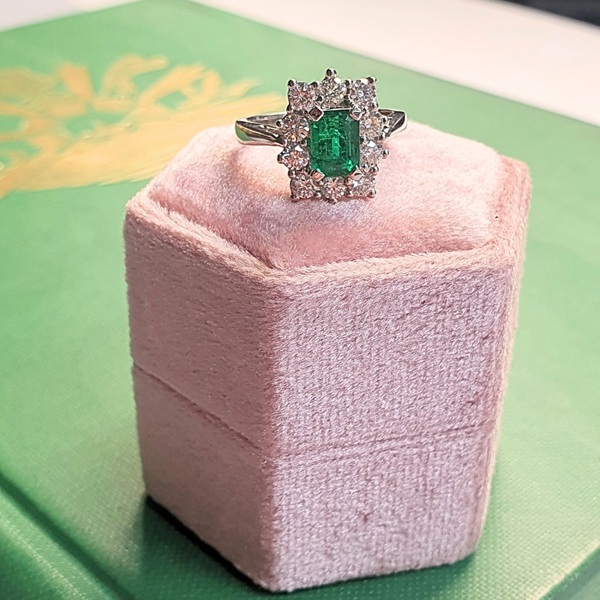may birthstone jewellery emerald diamond cluster ring