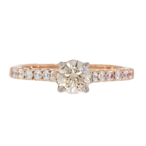 18 carat Gold Cinnamon Diamond Solitaire Ring