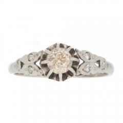 Antique Art Deco 18ct & Diamond Solitaire Ring