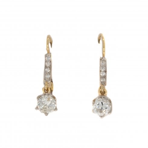 Antique Art Deco Diamond Drop Earrings