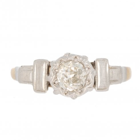Antique Art Deco Diamond Gold Diamond Solitaire Ring