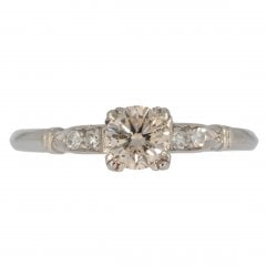 Antique Art Deco Diamond Platinum Solitaire Ring