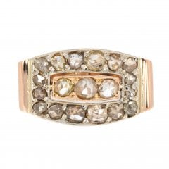Antique Art Deco Gold Diamond Cluster Ring