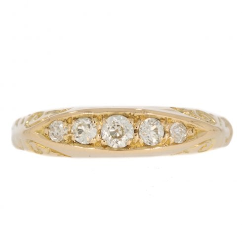 Antique Art Deco Gold Diamond Five-Stone Ring