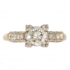 Antique Art Deco Gold Diamond Solitaire Ring