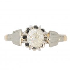 Antique Art Deco Gold Diamond Solitaire Ring