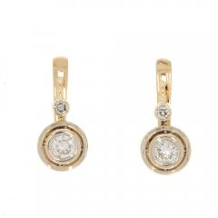 Antique Art Deco Gold & Platinum Diamond Drop Earrings