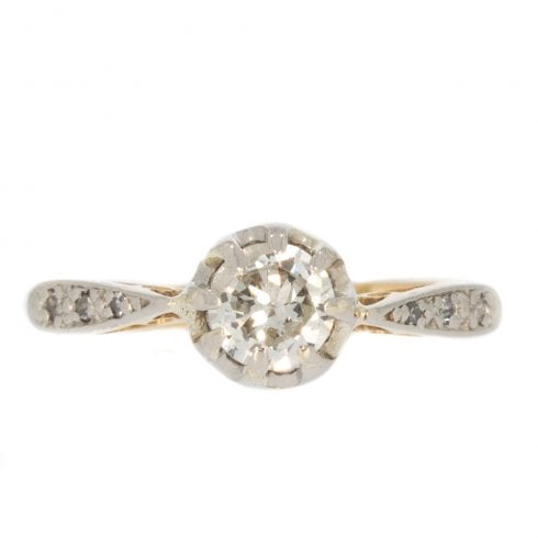 Antique Art Deco Gold & Platinum Diamond Ring