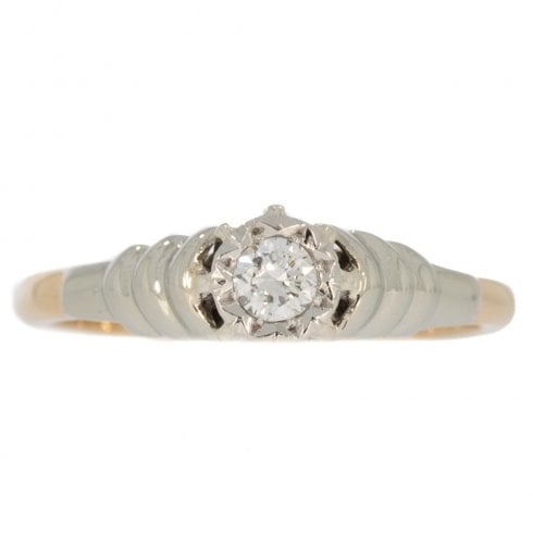 Antique Art Deco Gold & Platinum Diamond Solitaire Ring