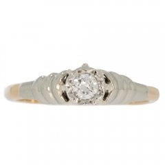 Antique Art Deco Gold & Platinum Diamond Solitaire Ring