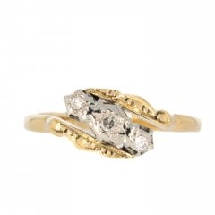 Antique Art Deco Gold & Platinum Diamond Three-Stone Ring