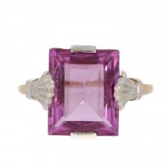 Antique Art Deco Gold Synthetic Sapphire Dress Ring