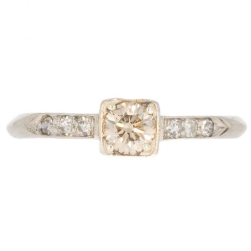 Antique Art Deco Platinum Diamond Cluster Ring