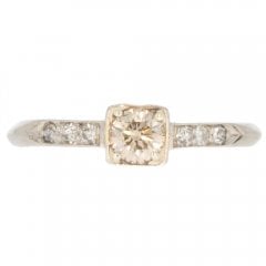 Antique Art Deco Platinum Diamond Cluster Ring