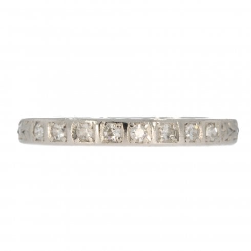 Antique Art Deco Platinum Diamond Half Eternity Ring