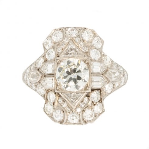 Antique Art Deco Platinum Diamond Ring
