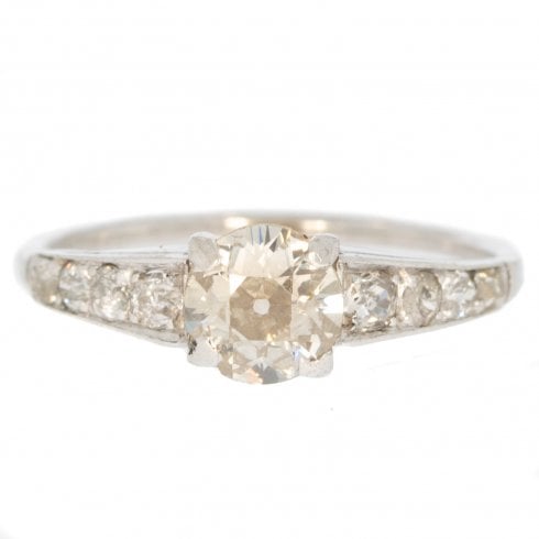 Antique Art Deco Platinum Diamond Ring