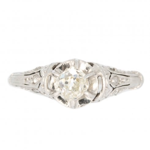 Antique Art Deco Platinum Diamond Ring