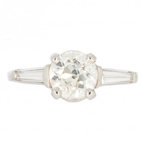 Antique Art Deco Platinum Diamond Solitaire