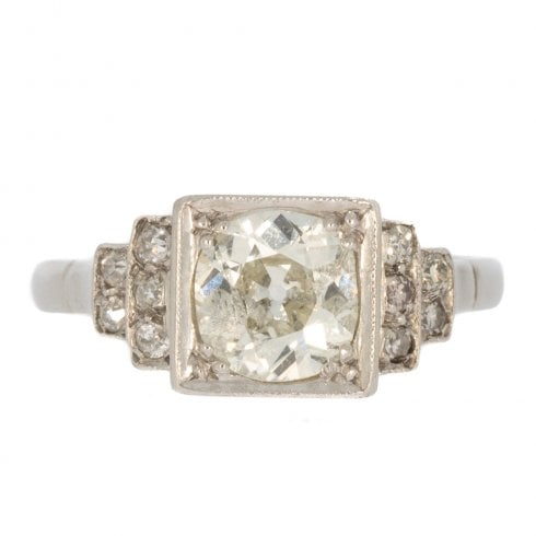 Antique Art Deco Platinum Diamond Solitaire