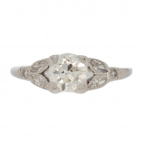 Antique Art Deco Platinum Diamond Solitaire