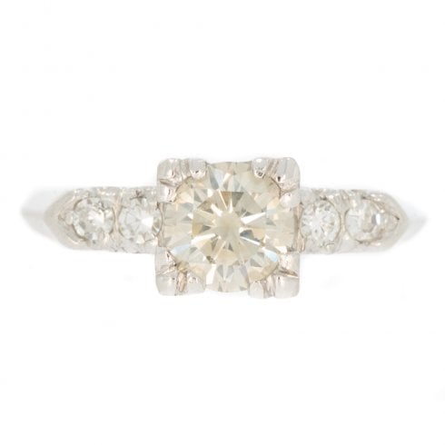 Antique Art Deco Platinum Diamond Solitaire Ring