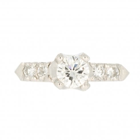 Antique Art Deco Platinum Diamond Solitaire Ring