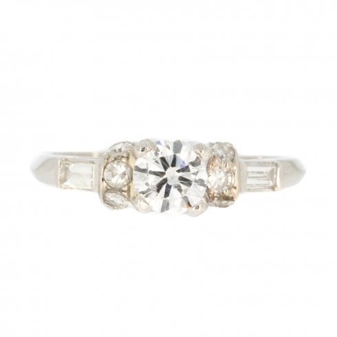 Antique Art Deco Platinum Diamond Solitaire Ring