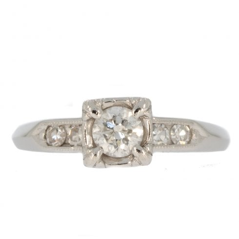 Antique Art Deco Platinum Diamond Solitaire Ring