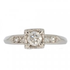 Antique Art Deco Platinum Diamond Solitaire Ring