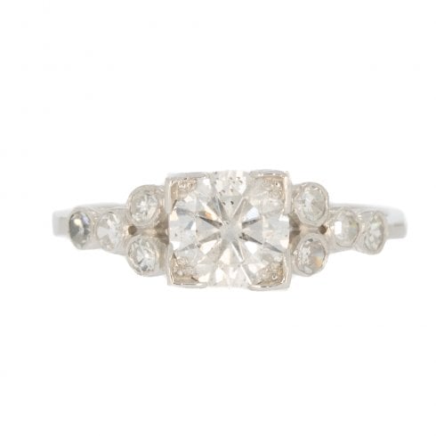 Antique Art Deco Platinum Diamond Solitaire Ring