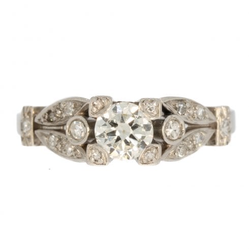 Antique Art Deco Platinum Diamond Solitaire Ring