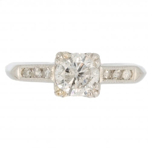 Antique Art Deco Platinum Diamond Solitaire Ring