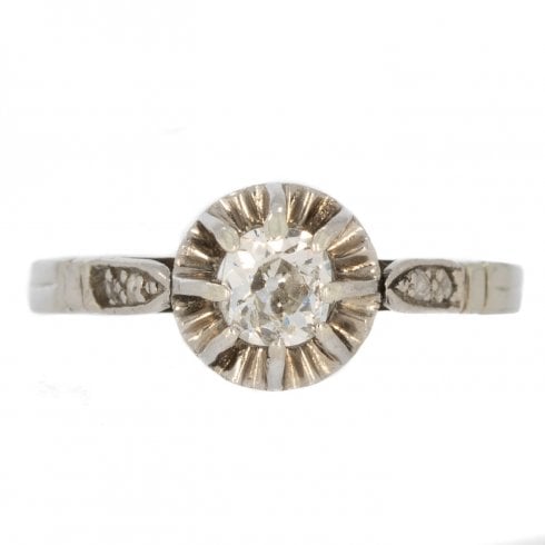 Antique Art Deco Platinum Diamond Solitaire Ring