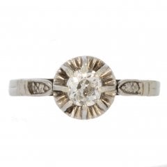 Antique Art Deco Platinum Diamond Solitaire Ring