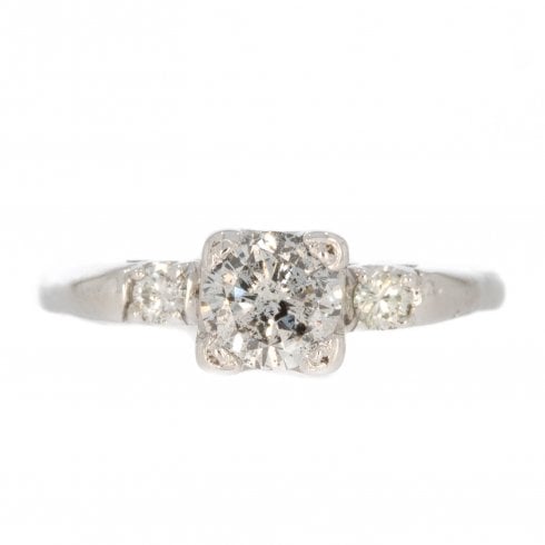 Antique Art Deco Platinum Diamond Solitaire Ring
