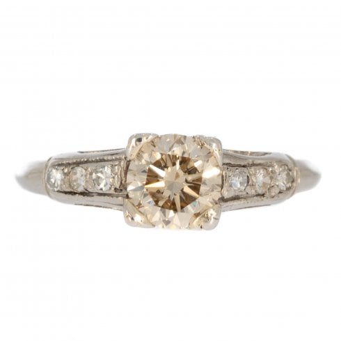 Antique Art Deco Platinum Diamond Solitaire Ring