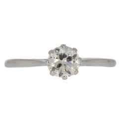 Antique Art Deco Platinum Diamond Solitaire Ring
