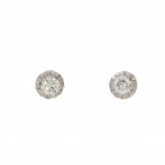 Antique Art Deco Platinum Gold Diamond Stud Earrings