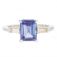 Antique Art Deco Platinum Tanzanite & Diamond Ring