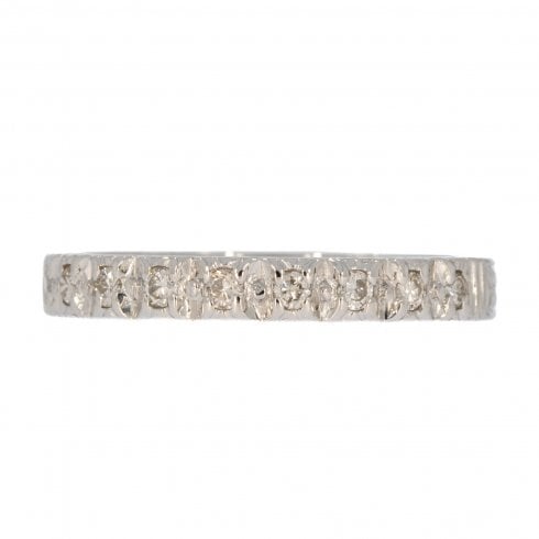 Antique Art Deco White Gold Diamond Half Eternity Ring