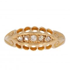 Antique c1916 Gold Diamond Five Stone Ring