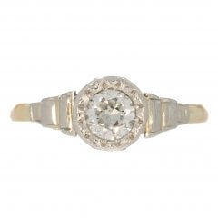 Antique Diamond Edwardian Gold Diamond Solitaire Ring