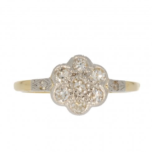 Antique Edwardian Diamond Cluster Ring