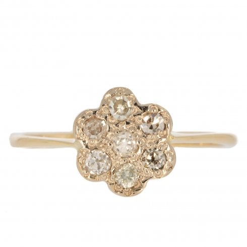 Antique Edwardian Gold Diamond Cluster Ring