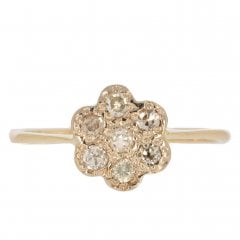 Antique Edwardian Gold Diamond Cluster Ring